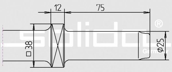 Technische Zeichnung - EinsteckendeRammglocke mit Adapter ID 60 mm, 290 mm