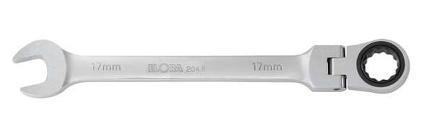 Maulschlüssel mit Gelenk-Ringratsche ELORA-204-R 8Logo