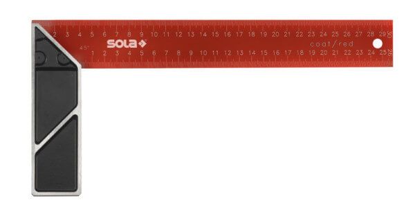 Schreinerwinkel SRC rot beschichtet, 200 x 145 mm