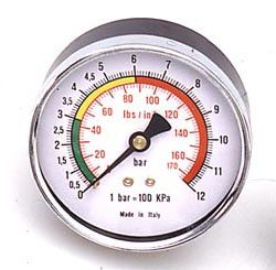 Druckmanometer 0 - 12 bar Ø 80 mm, Ø 1/4 Zoll Auße