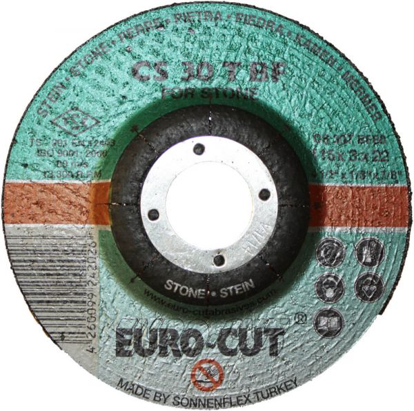 Stein-Trennscheibe Euro-cut gekröpft 115 x 3,0 x 22 mm