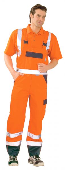 Warnschutz Latzhose orange/marine Gr. 24UV-Schutz