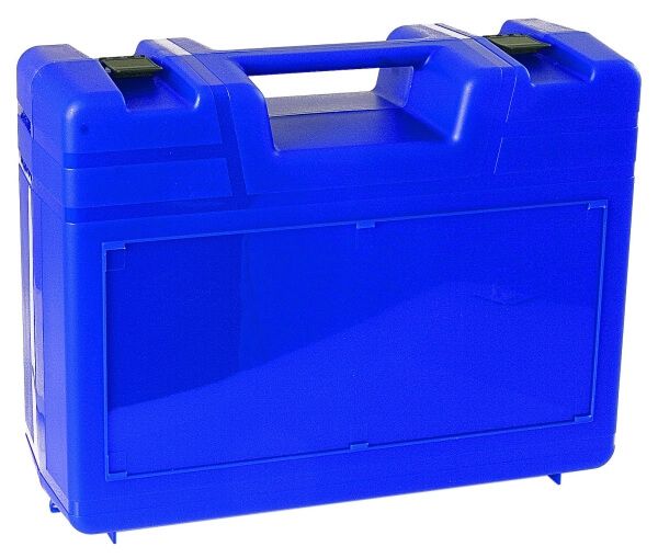 Gerätekoffer aus Kunststoff blau, mit Logo, 430 x 