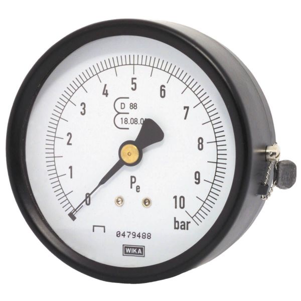 Druckmanometer 0-10 bar Ø 80 mm, Ø 1/4 Zoll AG hi