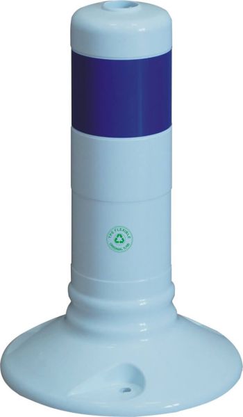 Flexipfosten weiß/blau, UV-beständig, ohne Befestigungsmaterial, 300 mm