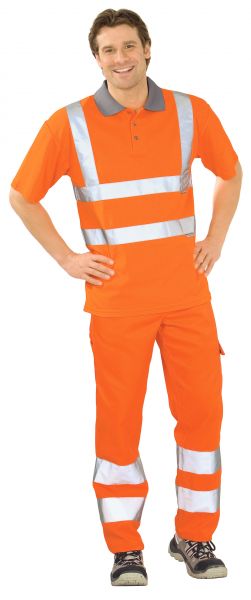 Warnschutz Polo-Shirt orange/grau Gr. SUV-Schutz