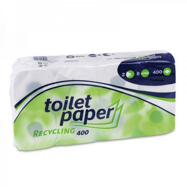 Toilettenpapier, Pack a 8 Rollen x 400 blatt, 2-la