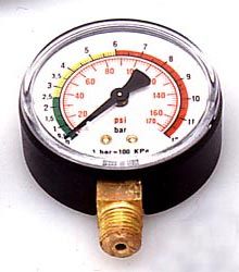 Druckmanometer 0 - 10 bar Ø 63 mm, Ø 1/4 Zoll Auße