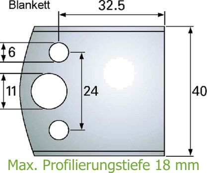 HS-Profilmesser P197, Blankett 32,5 x 40 x 4 mm