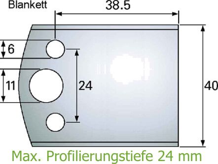 HS-Profilmesser P199, Blankett 40,5 x 40 x 4 mm