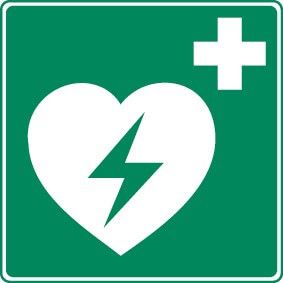 Rettungszeichen Defibrillator nachleuchtend 200 x 