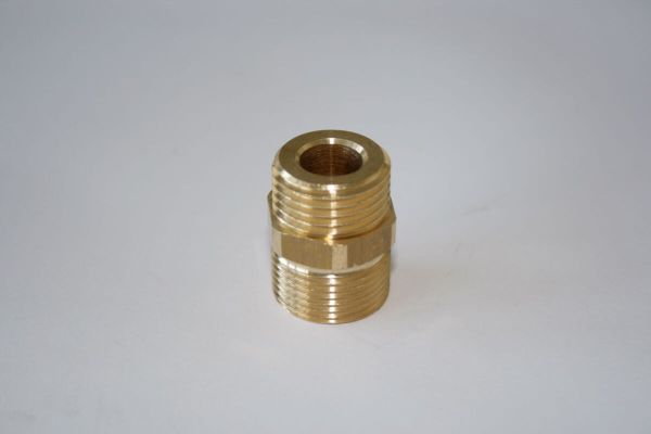 HD-Doppelnippel Messing AG 1-2 x AG 22x1,5 mm bis