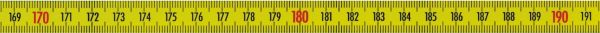 Skalenbandmaß Stahl gelb 13 mm, mit Selbstklebefolie, 0,30 m
