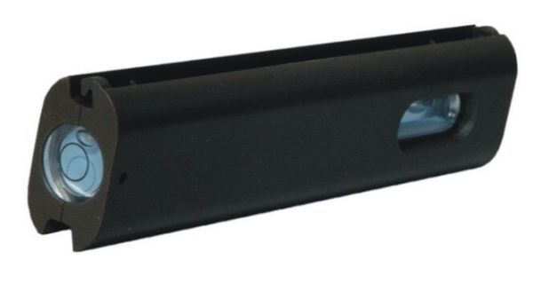 Schnurwasserwaage schwarz aus Kunststoff, mit Clip