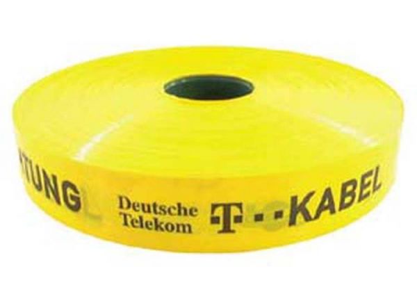 Trassenwarnband gelb "achtung Dt. Tel. T. Kabel", 