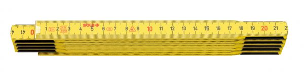 Holzgliedermaßstab HG 2/10 gelb, EG-Klasse 3, 2 m