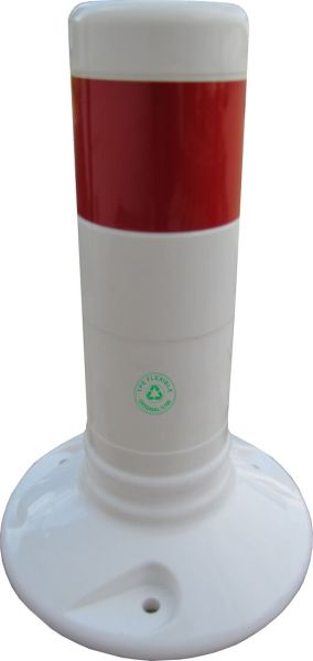 Flexipfosten weiß/rot, UV-beständig, ohne Befestigungsmaterial, 300 mm
